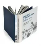Серия книг "Петербург и высокая вода" и "Морской барьер Петербурга. 5 лет работы".  Одна книга - переплет 7БЦ и тиснение фольгой, вторая - переплет №5 и шелкография. Блок содержит вклейки (кальки с печатью), развороты с клапанами.